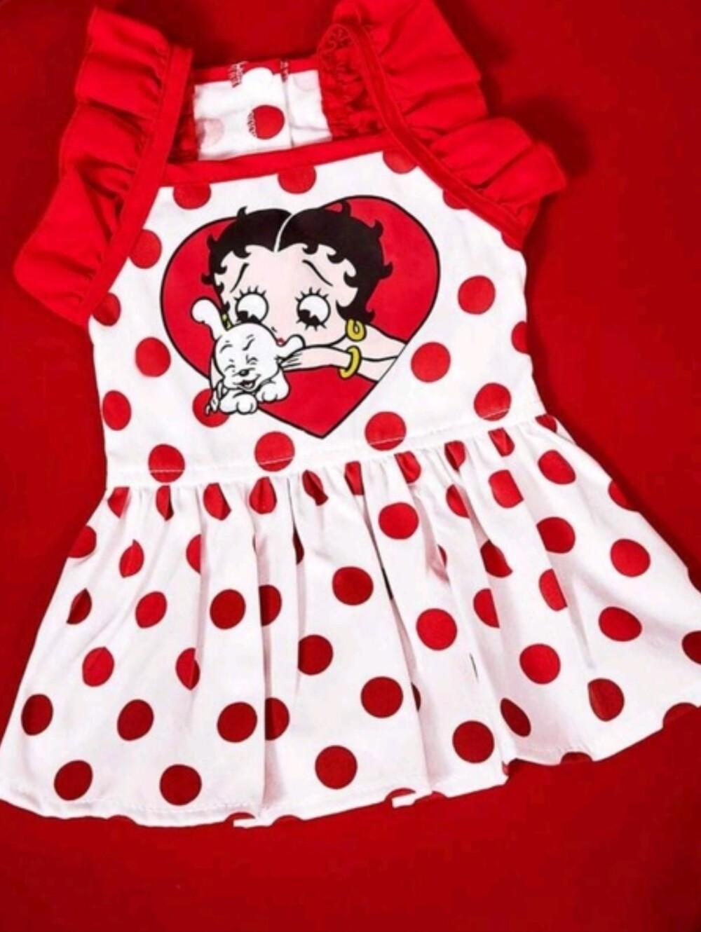 Betty Boop Red and White Polka Dot Dog Dress